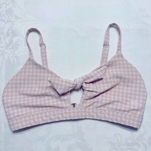 Albion. Pink Check Off the Hook Bikini Top.
